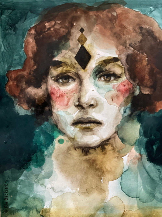 T-paita Ria Bäckströmin teoksella Ruutukuningatar